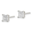 Sterling Silver 5mm Square Laser-cut CZ Basket Set Stud Earrings - Birthstone Company