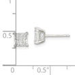 Sterling Silver 5mm Square Laser-cut CZ Basket Set Stud Earrings