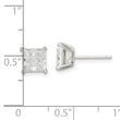 Sterling Silver 6mm Square Laser-cut CZ Basket Set Stud Earrings
