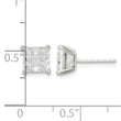 Sterling Silver 6mm Square Laser-cut CZ Basket Set Stud Earrings - Birthstone Company