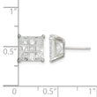 Sterling Silver 8mm Square Laser-cut CZ Basket Set Stud Earrings - Birthstone Company