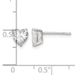 Sterling Silver Polished 6mm Heart 3 Prong Basket Set CZ Stud Earrings - Birthstone Company