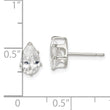 Sterling Silver Polished 8x5mm Pear Snap Set CZ Stud Earrings