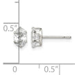 Sterling Silver Polished 6x4mm Oval Snap Set CZ Stud Earrings - Birthstone Company