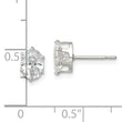 Sterling Silver Polished 7x5mm Oval Snap Set CZ Stud Earrings