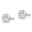 Sterling Silver Polished 5mm Star Basket Set CZ Stud Earrings - Birthstone Company