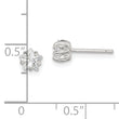Sterling Silver Polished 5mm Star Basket Set CZ Stud Earrings