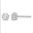 Sterling Silver Polished 5mm Star Basket Set CZ Stud Earrings - Birthstone Company