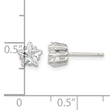 Sterling Silver Polished 6mm Star Basket Set CZ Stud Earrings - Birthstone Company