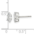 Sterling Silver Polished 7x3.5mm Marquise Snap Set CZ Stud Earrings - Birthstone Company