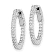 Sterling Shimmer Sterling Silver Rhodium-plated 50 Stone 1.3mm CZ In and Out Round Hinged Hoop Earrings - Birthstone Company