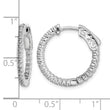 Sterling Shimmer Sterling Silver Rhodium-plated 50 Stone 1.3mm CZ In and Out Round Hinged Hoop Earrings - Birthstone Company