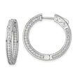 Sterling Shimmer Sterling Silver Rhodium-plated 200 Stone 1.3mm CZ In and Out Round Hinged Hoop Earrings