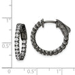 Sterling Shimmer Black Rhodium-plated 34 Stone 2.0mm CZ In and Out Round Hinged Hoop Earrings