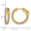 Sterling Shimmer Sterling Silver Gold-tone Flash Gold-plated 34 Stone 2.0mm CZ In and Out Round Hinged Hoop Earrings - Birthstone Company