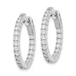 Sterling Shimmer Sterling Silver Rhodium-plated 44 Stone 2mm CZ In and Out Round Hinged Hoop Earrings - Birthstone Company