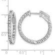 Sterling Shimmer Sterling Silver Rhodium-plated 44 Stone 2mm CZ In and Out Round Hinged Hoop Earrings - Birthstone Company