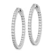 Sterling Shimmer Sterling Silver Rhodium-plated 70 Stone 2mm CZ In and Out Round Hinged Hoop Earrings - Birthstone Company