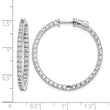 Sterling Shimmer Sterling Silver Rhodium-plated 70 Stone 2mm CZ In and Out Round Hinged Hoop Earrings - Birthstone Company