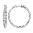 Sterling Shimmer Sterling Silver Rhodium-plated 70 Stone 2mm CZ In and Out Round Hinged Hoop Earrings - Birthstone Company