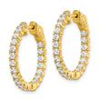 Sterling Shimmer Sterling Silver Gold-tone Flash Gold-plated 40 Stone 2.25mm CZ In and Out Round Hinged Hoop Earrings - Birthstone Company