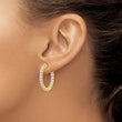 Sterling Shimmer Sterling Silver Gold-tone Flash Gold-plated 40 Stone 2.25mm CZ In and Out Round Hinged Hoop Earrings - Birthstone Company