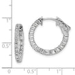 Sterling Shimmer Sterling Silver Rhodium-plated 32 Stone 2.0mm CZ In and Out Round Hinged Hoop Earrings