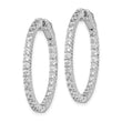 Sterling Shimmer Sterling Silver Rhodium-plated 60 Stone 2.25mm CZ In and Out Round Hinged Hoop Earrings
