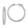 Sterling Shimmer Sterling Silver Rhodium-plated 60 Stone 2.25mm CZ In and Out Round Hinged Hoop Earrings