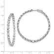 Sterling Shimmer Sterling Silver Rhodium-plated 54 Stone 3.5mm CZ In and Out Round Hinged Hoop Earrings