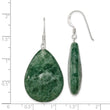 Larger Stone Green Teardrop Dangle Earrings in Sterling Silver