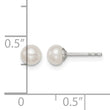 Sterling Silver Rhodium-Plated 4-5mm White Freshwater Cultured Button Pearl Stud Earrings - Birthstone Company
