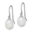 Sterling Silver Rhodium-plated Polished White 8-9mm Freshwater Cultured Pearl Dangle Earrings - Birthstone Company