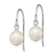 Sterling Silver Rhodium-plated Polished White 7-8mm Freshwater Cultured Pearl Dangle Earrings - Birthstone Company
