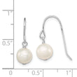 Sterling Silver Rhodium-plated Polished White 7-8mm Freshwater Cultured Pearl Dangle Earrings
