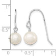 Sterling Silver Rhodium-plated Polished White 7-8mm Freshwater Cultured Pearl Dangle Earrings - Birthstone Company