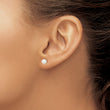 Sterling Silver Rh-plated 5-6mm White FW Cultured Button Pearl Stud Earring - Birthstone Company