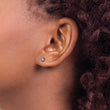 Sterling Silver Rh-plated 4-5mm Black FW Cultured Button Pearl Stud Earring - Birthstone Company