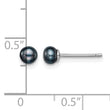 Sterling Silver Rh-plated 4-5mm Black FW Cultured Button Pearl Stud Earring - Birthstone Company