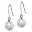 Sterling Silver Rhodium-plated Polished Grey 7-8mm Freshwater Cultured Pearl Dangle Earrings - Birthstone Company