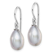 Sterling Silver Rhodium-plated Polished 8-9mm Grey Freshwater Cultured Pearl Dangle Earrings - Birthstone Company
