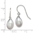 Sterling Silver Rhodium-plated Polished 8-9mm Grey Freshwater Cultured Pearl Dangle Earrings