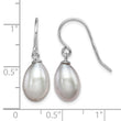 Sterling Silver Rhodium-plated Polished 8-9mm Grey Freshwater Cultured Pearl Dangle Earrings - Birthstone Company