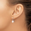 Sterling Silver Rhodium-plated Polished Pink 8-9mm Freshwater Cultured Pearl Dangle Earrings - Birthstone Company