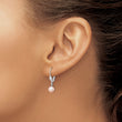 Sterling Silver Rhodium-plated Polished Pink 6-7mm Freshwater Cultured Pearl Leverback Dangle Earrings - Birthstone Company