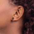 Sterling Silver Rh-plated 8-9mm Brown FW Cultured Button Pearl Stud Earring - Birthstone Company
