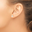 Sterling Silver Rh-plated 6-7mm White FW Cultured Button Pearl Stud Earring - Birthstone Company