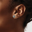 Sterling Silver Rh-plated 8-9mm Black FW Cultured Button Pearl Stud Earring - Birthstone Company