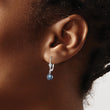 Sterling Silver Rhodium-plated Polished 6-7mm Black Freshwater Cultured Pearl Leverback Dangle Earrings - Birthstone Company