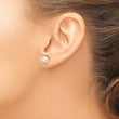 Sterling Silver Rh-plated 10-11mm Pink FW Cultured Button Pearl Earrings - Birthstone Company